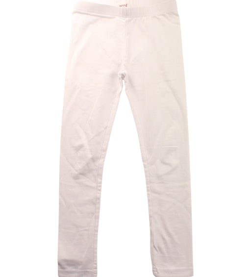 A White Leggings from Seed in size 6T for girl. (Front View)