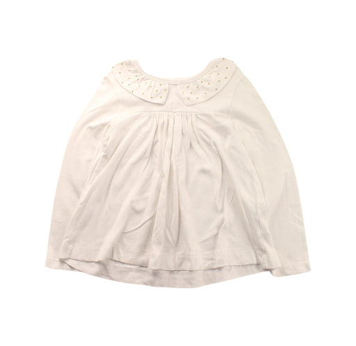 A White Long Sleeve Tops from Petit Bateau in size 6T for girl. (Front View)