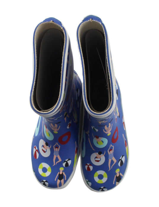 A Blue Rain Boots from Aigle in size 6T for neutral. (Back View)