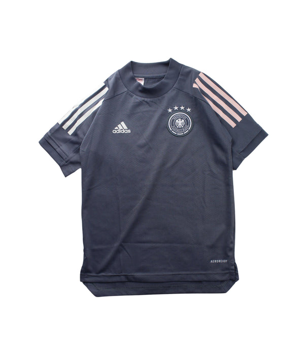 A Grey Short Sleeve T Shirts from Adidas in size 7Y for boy. (Front View)