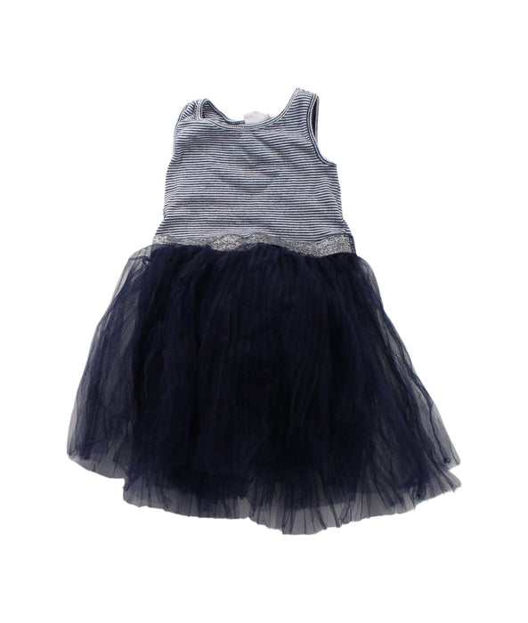 A Blue Sleeveless Dresses from Seed in size 3T for girl. (Front View)