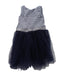 A Blue Sleeveless Dresses from Seed in size 3T for girl. (Back View)