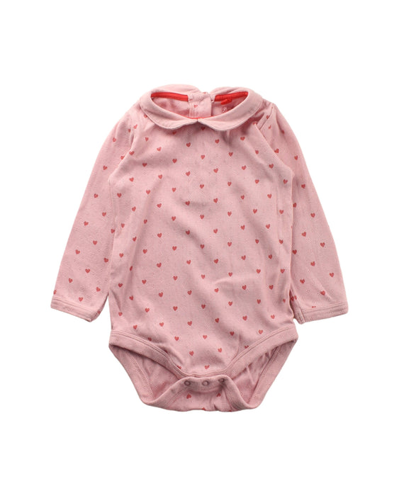 A Pink Long Sleeve Bodysuits from Boden in size 12-18M for girl. (Front View)