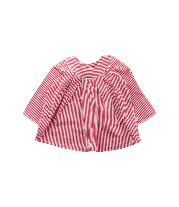 A Red Long Sleeve Tops from Jacadi in size 3-6M for girl. (Front View)