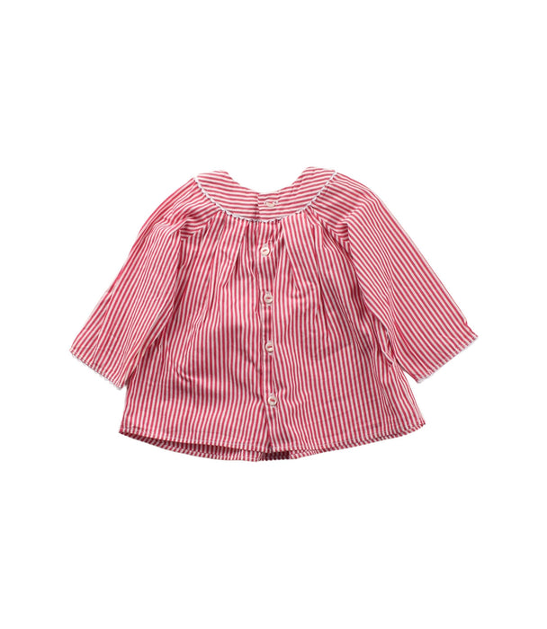 A Red Long Sleeve Tops from Jacadi in size 3-6M for girl. (Back View)