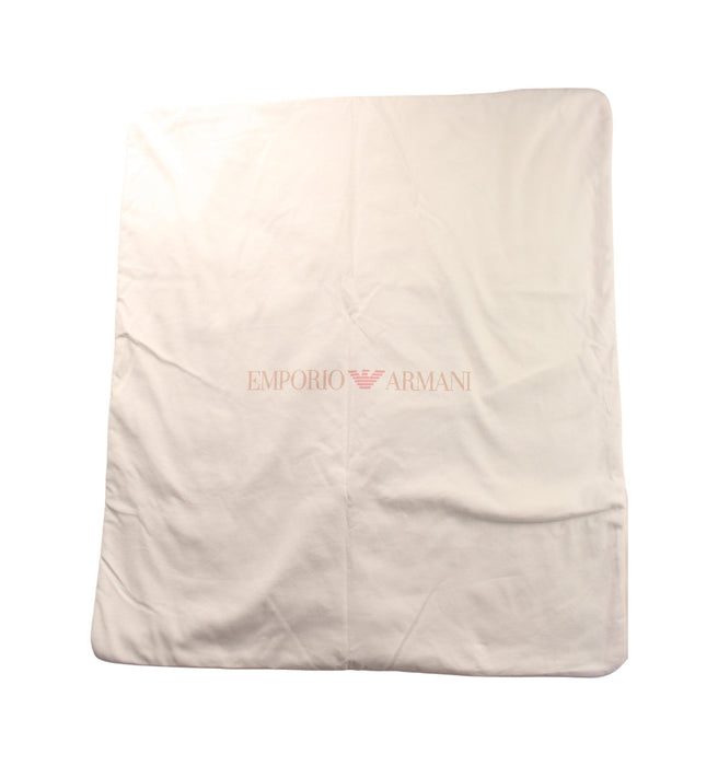 A White Blankets from Armani in size O/S for neutral. (Front View)