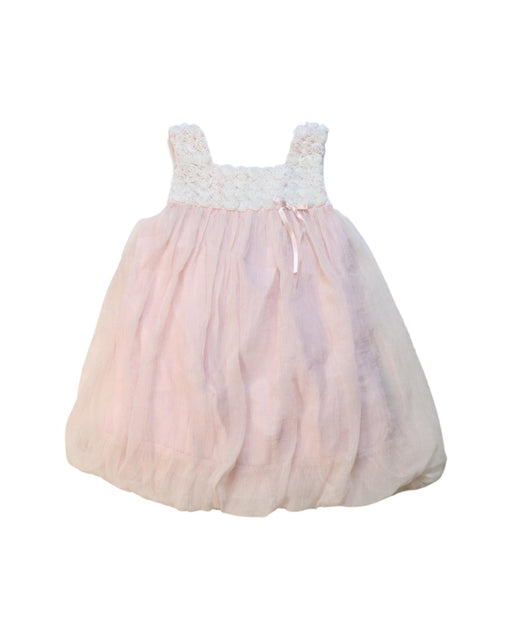 A Pink Sleeveless Dresses from Kingkow in size 18-24M for girl. (Front View)