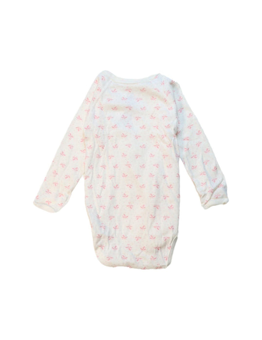 A White Long Sleeve Bodysuits from Petit Bateau in size 6-12M for girl. (Back View)