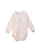 A Pink Long Sleeve Bodysuits from Petit Bateau in size 6-12M for girl. (Front View)