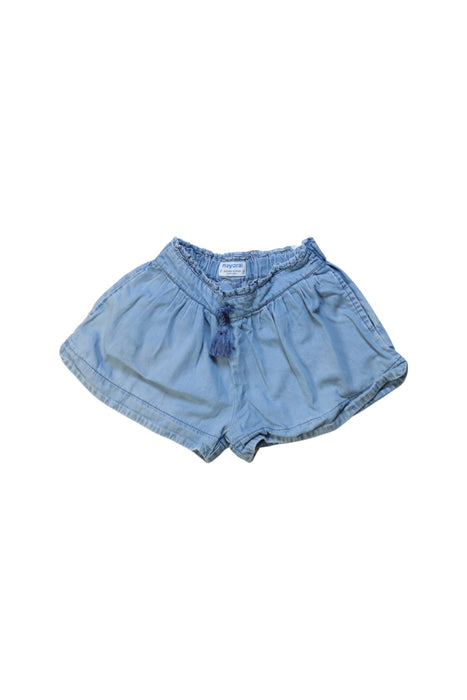 A Blue Shorts from Mayoral in size 5T for girl. (Front View)