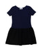 A Navy Short Sleeve Dresses from Milly Minis in size 4T for girl. (Front View)