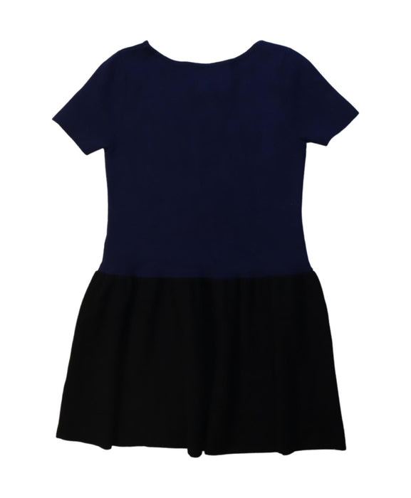 A Navy Short Sleeve Dresses from Milly Minis in size 4T for girl. (Back View)