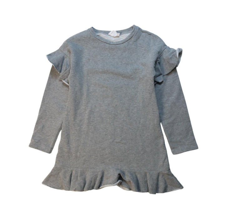 A Grey Long Sleeve Dresses from Le Petit Coco in size 6T for girl. (Front View)