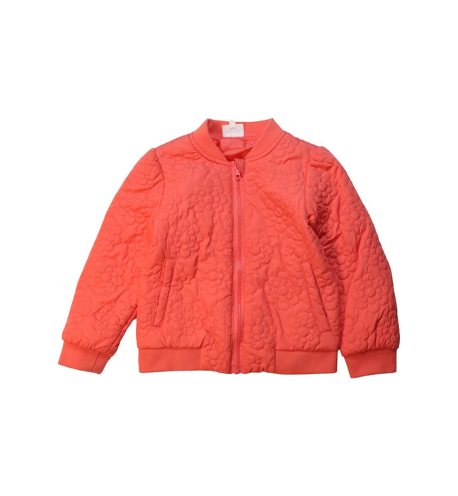 A Orange Lightweight Jackets from Seed in size 5T for girl. (Front View)
