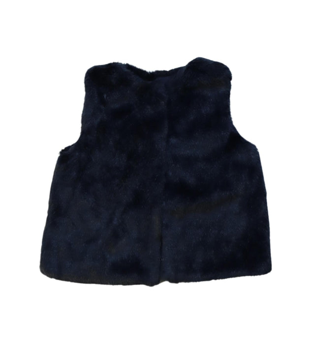 A Navy Dress Up Vests from Jacadi in size 6T for girl. (Front View)