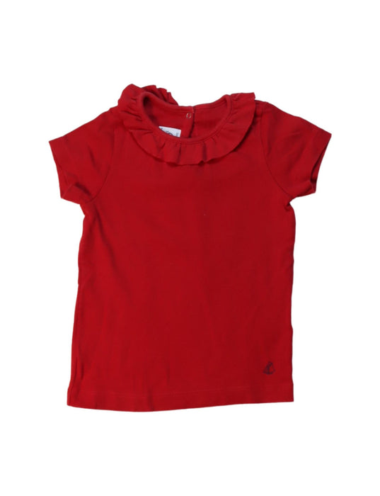 A Red Short Sleeve Tops from Petit Bateau in size 3T for girl. (Front View)