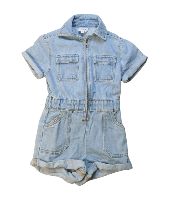 A Blue Short Sleeve Rompers from Seed in size 3T for girl. (Front View)