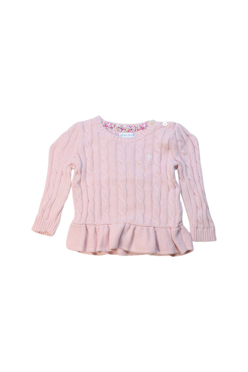 A Pink Knit Sweaters from Ralph Lauren in size 12-18M for girl. (Front View)