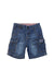 A Blue Shorts from Chickeeduck in size 2T for boy. (Front View)