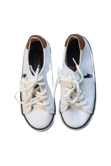 A White Sneakers from Polo Ralph Lauren in size 4T for boy. (Back View)