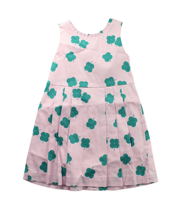 A Green Sleeveless Dresses from Jacadi in size 4T for girl. (Front View)