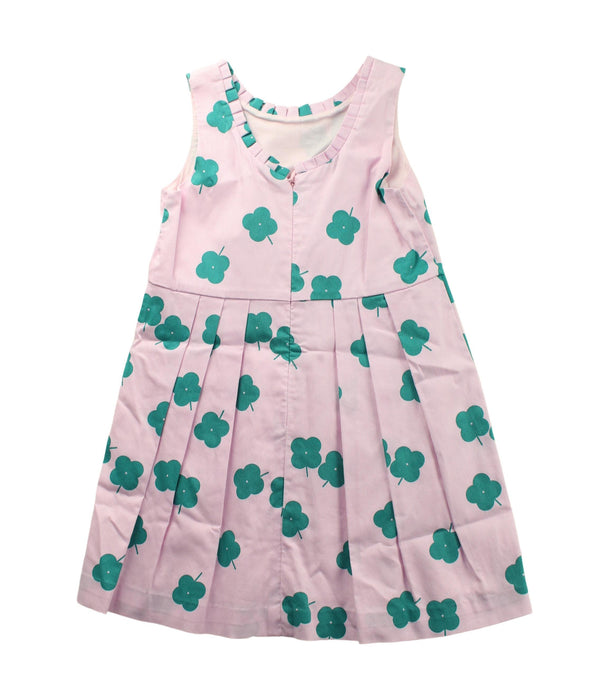 A Green Sleeveless Dresses from Jacadi in size 4T for girl. (Back View)