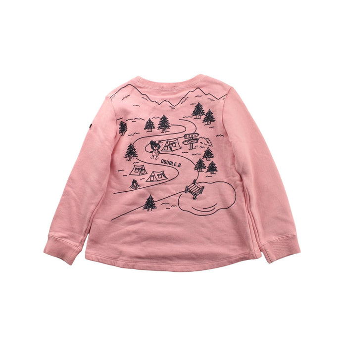 A Pink Crewneck Sweatshirts from Miki House in size 4T for girl. (Back View)