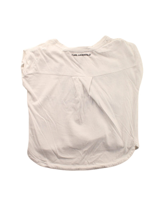 A White Sleeveless T Shirts from Karl Lagerfeld in size 6T for girl. (Back View)