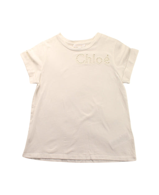 A White Short Sleeve T Shirts from Chloe in size 8Y for girl. (Front View)