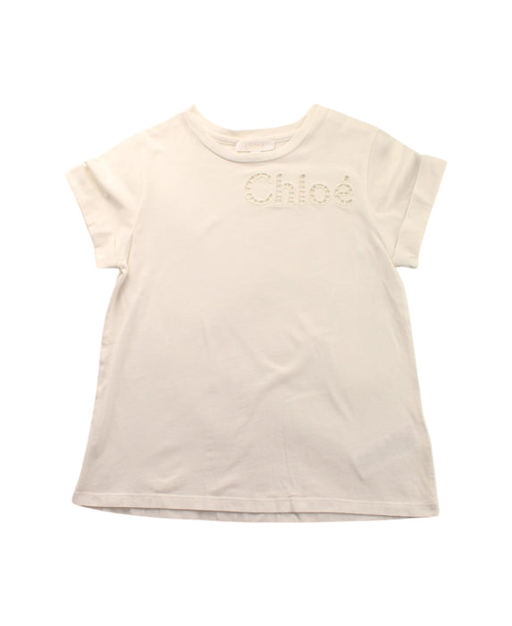 A White Short Sleeve T Shirts from Chloe in size 8Y for girl. (Front View)