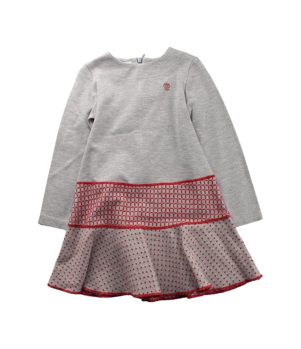 A Grey Long Sleeve Dresses from I Pinco Pallino in size 4T for girl. (Front View)