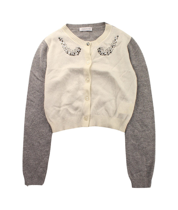 A Grey Cardigans from I Pinco Pallino in size 7Y for girl. (Front View)