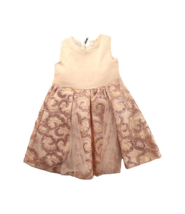 A Gold Sleeveless Dresses from I Pinco Pallino in size 4T for girl. (Front View)