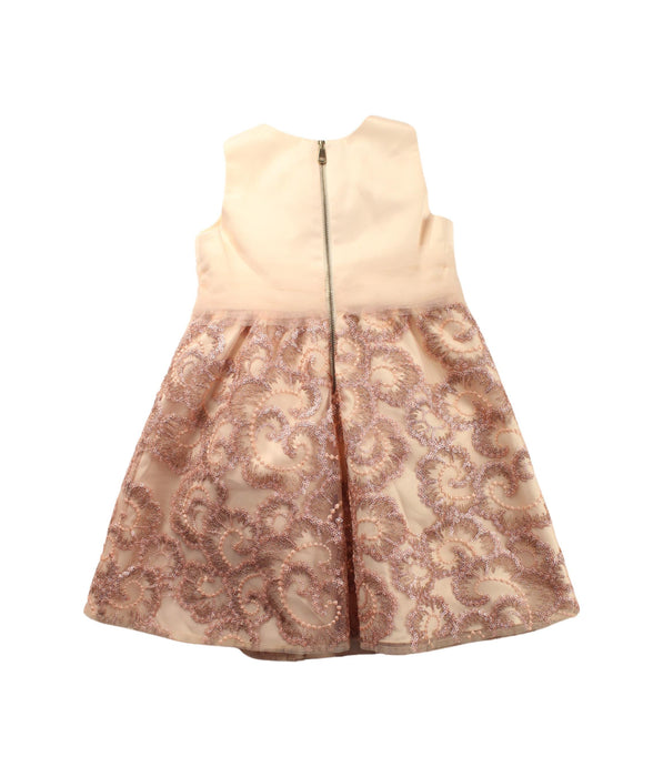 A Gold Sleeveless Dresses from I Pinco Pallino in size 4T for girl. (Back View)