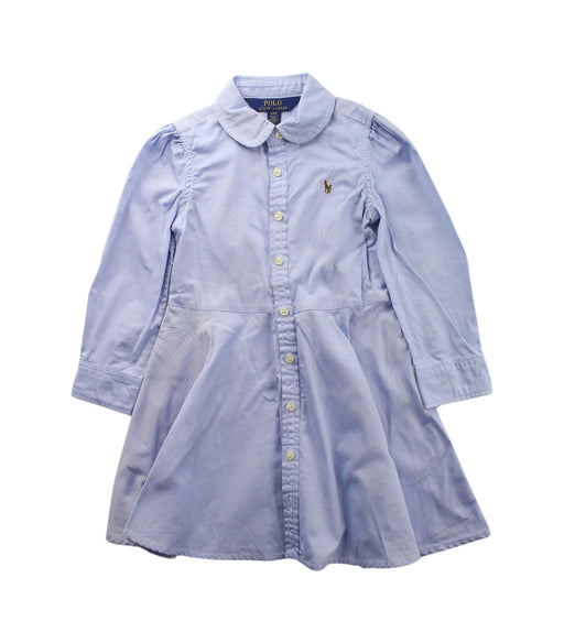 A Blue Long Sleeve Dresses from Polo Ralph Lauren in size 3T for girl. (Front View)