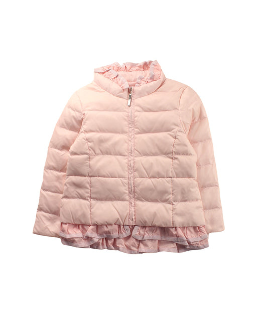 A Pink Puffer/Quilted Jackets from Nicholas & Bears in size 3T for girl. (Front View)