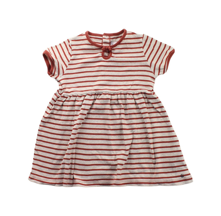 A Red Short Sleeve Dresses from Petit Bateau in size 12-18M for girl. (Front View)