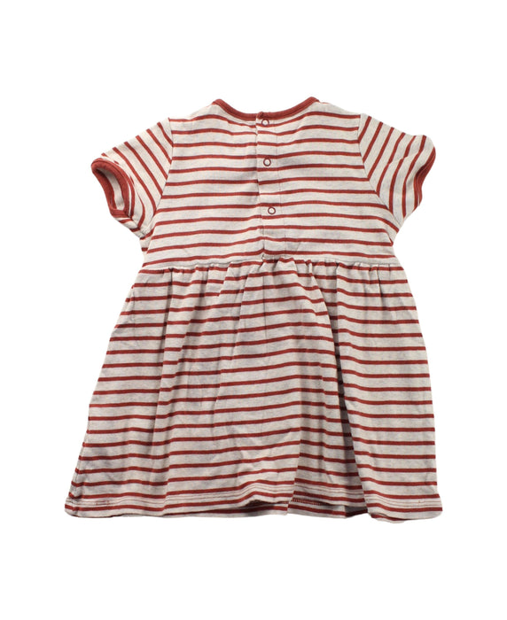 A Red Short Sleeve Dresses from Petit Bateau in size 12-18M for girl. (Back View)