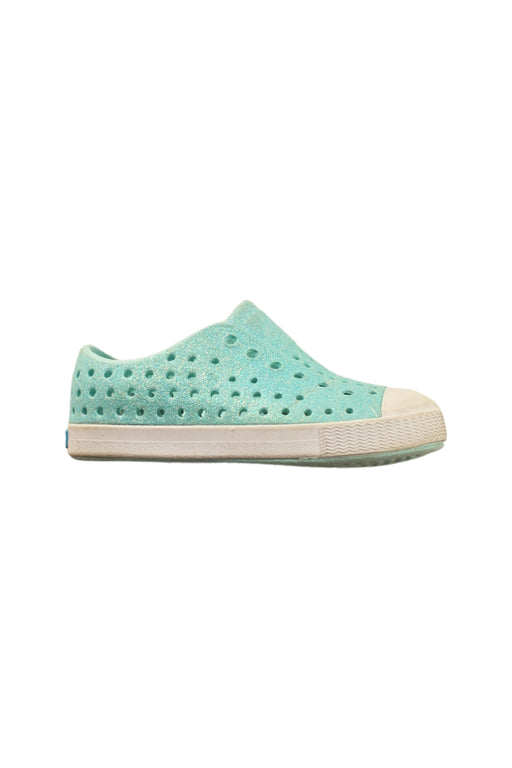 A Green Aqua Shoes from Native Shoes in size 18-24M for girl. (Front View)