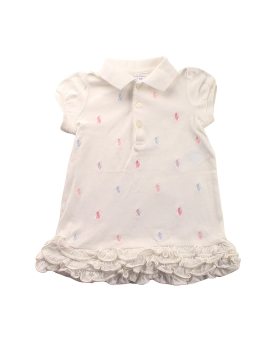 A White Short Sleeve Dresses from Ralph Lauren in size 6-12M for girl. (Front View)