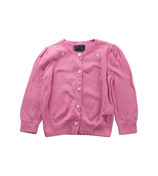 A Pink Cardigans from Polo Ralph Lauren in size 2T for girl. (Front View)