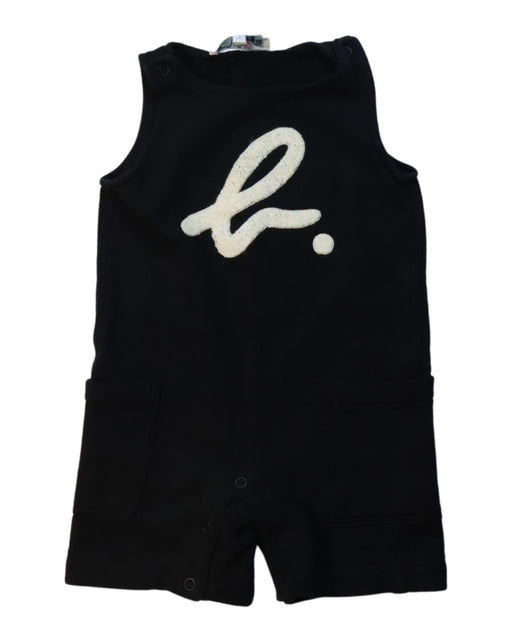 A Black Sleeveless Rompers from Agnes b. in size 6-12M for neutral. (Front View)