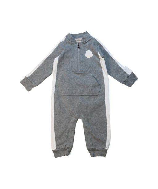 A Grey Long Sleeve Jumpsuits from Moncler in size 6-12M for neutral. (Front View)