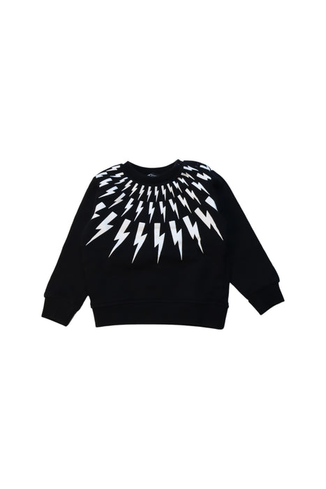 A Black Crewneck Sweatshirts from Neil Barrett Kids in size 6-12M for boy. (Front View)