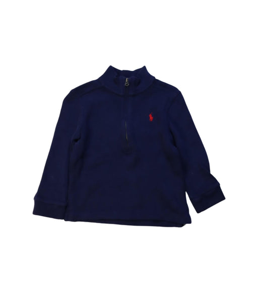 A Navy Zippered Sweatshirts from Ralph Lauren in size 12-18M for boy. (Front View)