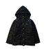 A Black Puffer/Quilted Jackets from A for Apple in size 5T for girl. (Front View)