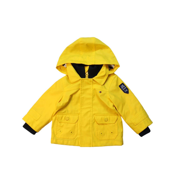 A Yellow Rain Jackets from Tommy Hilfiger in size 6-12M for neutral. (Front View)