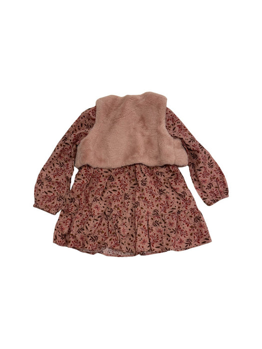 A Pink Long Sleeve Dresses from Chickeeduck in size 12-18M for girl. (Back View)