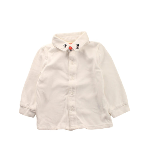 A White Long Sleeve Shirts from Momonittu in size 6-12M for girl. (Front View)