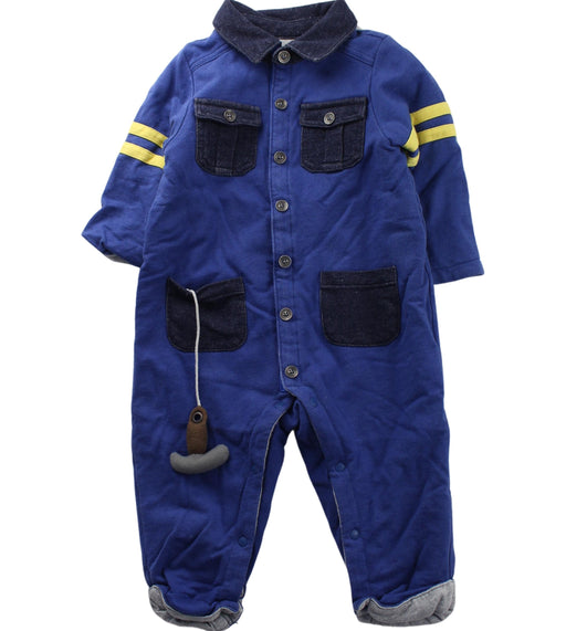 A Blue Long Sleeve Jumpsuits from Chickeeduck in size 12-18M for boy. (Front View)